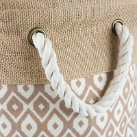 DII® 15" Brown Ikat Rectangle Burlap Bin
