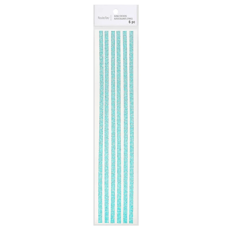 12 Packs: 6 ct. (72 total) Aqua Iridescent Micro Gem Strips by Recollections™