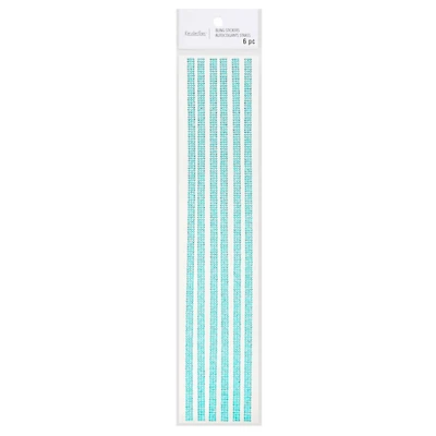 12 Packs: 6 ct. (72 total) Aqua Iridescent Micro Gem Strips by Recollections™