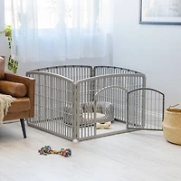 IRIS® Gray 4-Panel Pet Playpen with Door