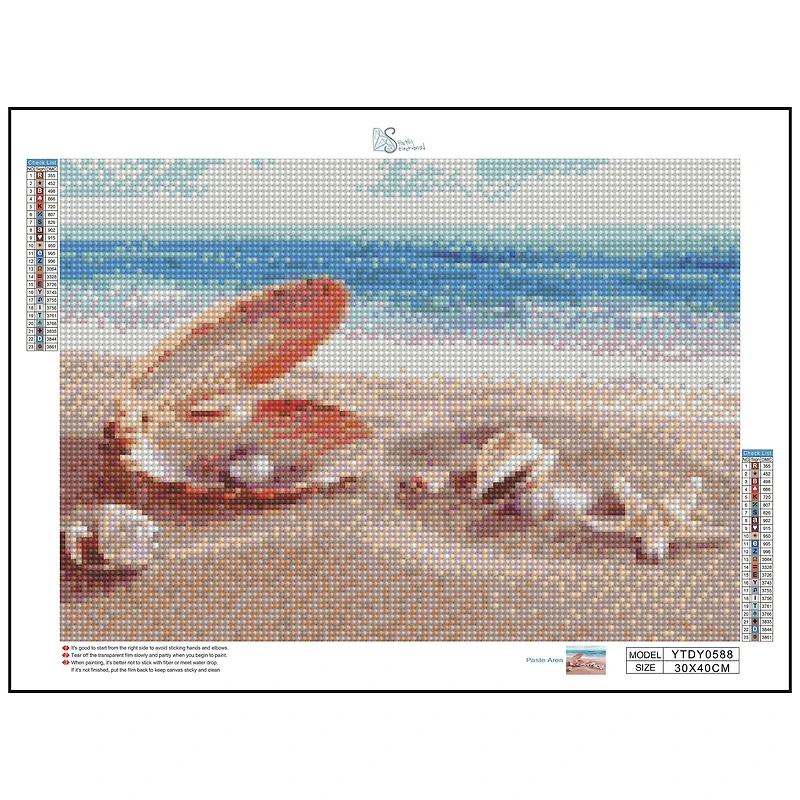 Sparkly Selections Beginner Seashells by the Seashore Diamond Painting Kit