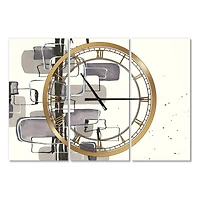Designart Glam Dancing Shape IV Modern 3 Panel Wall Clock