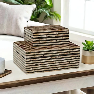 Black Mother of Pearl Coastal Box Set