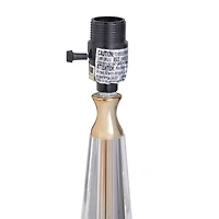 White Linen Traditional Buffet Lamp, 27" x 14" x 14"