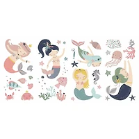 RoomMates Sweet Pastel Mermaids Peel & Stick Wall Decals