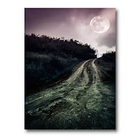 Designart - Muddy Road Under Full Moon