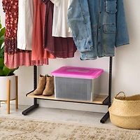 IRIS Pink & Clear Snap Tight Plastic File Organizer Box, 4ct.