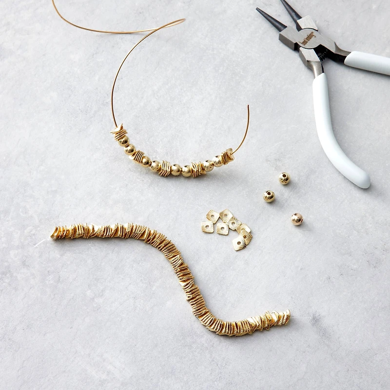 Metal Hammered Square Beads