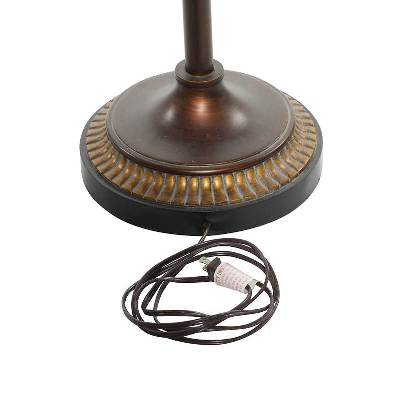 Brown Glass Traditional Floor Lamp, 70" x 19"
