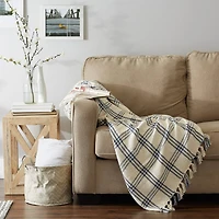 DII® French Blue Modern Farmhouse Plaid Throw
