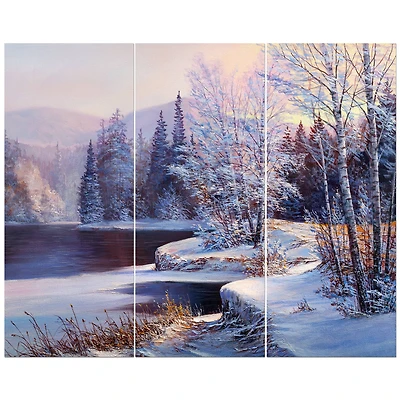 Designart - Christmas Forest - Digital Art on Wrapped Canvas set