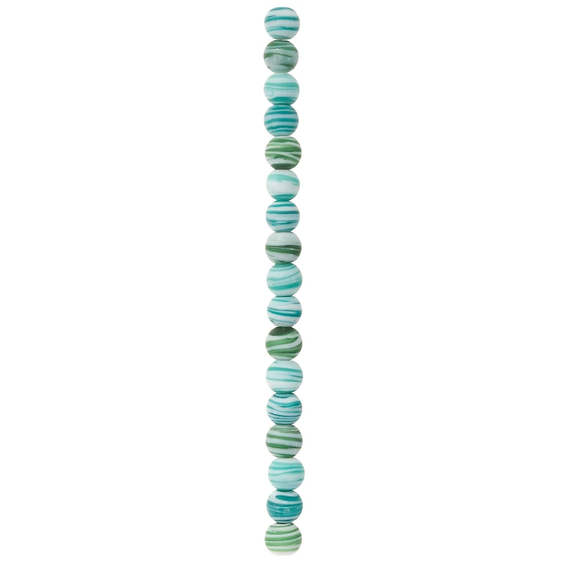 Aqua Mix Round Glass Beads, 12mm by Bead Landing™
