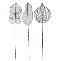 79" Black Bamboo Wood Handmade Woven Leaf Set