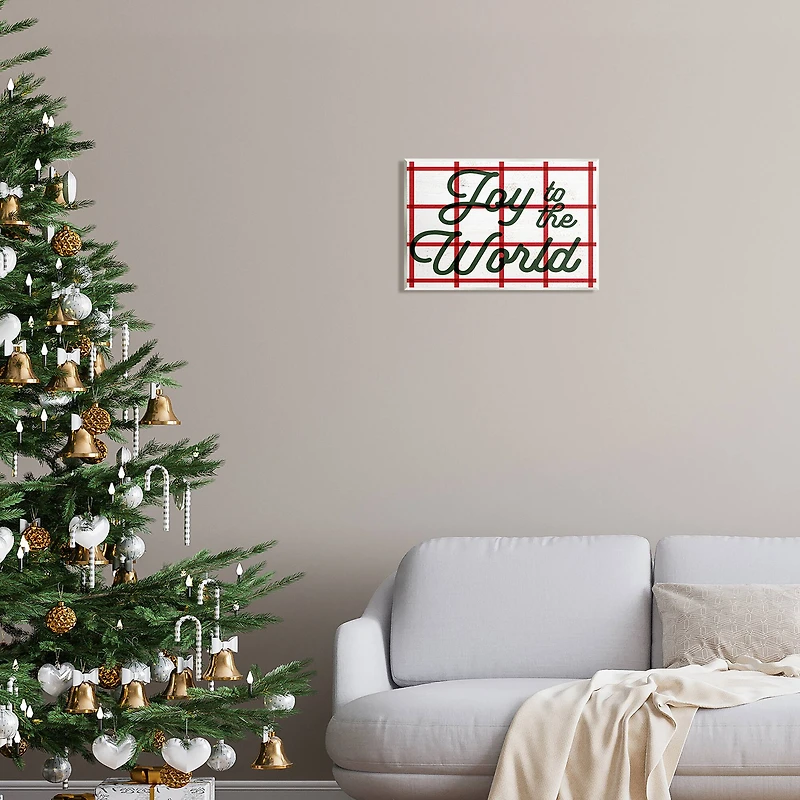 Stupell Industries Joy To The World Tartan Phrase Wall Plaque Art