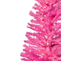 4ft. Pre-Lit Medium Pink Pine Artificial Christmas Tree, Clear Lights