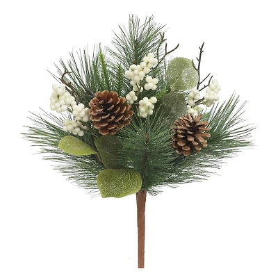 16" White Berry & Pine Deluxe Bush by Ashland®
