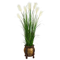 5.25ft. Wheat Plume Grass Plant in Decorative Planter