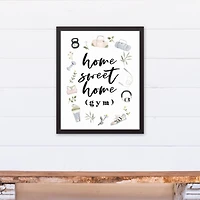 Home Sweet Home Gym 16" x 20" Black Framed Canvas