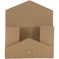 JAM Paper Natural Kraft Portfolio with Button and String Tie Closure 5.5" x 8.5"