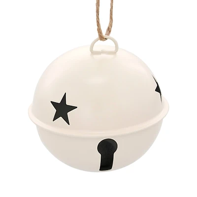 6 Pack 85mm Jingle Bell Ivory Ball Ornaments