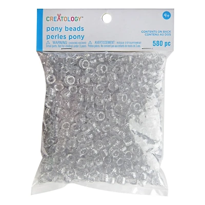 9mm Glitter Pony Beads by Creatology