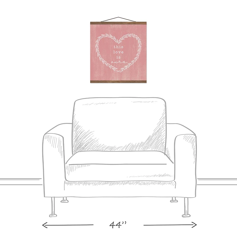 This Love is Ours Teak Hanging Canvas