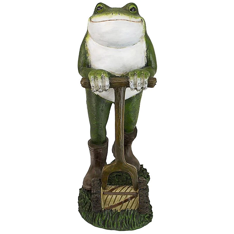 Design Toscano 13" Garden Toad Lawn Mower Frog Statue