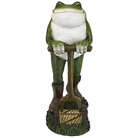 Design Toscano 13" Garden Toad Lawn Mower Frog Statue