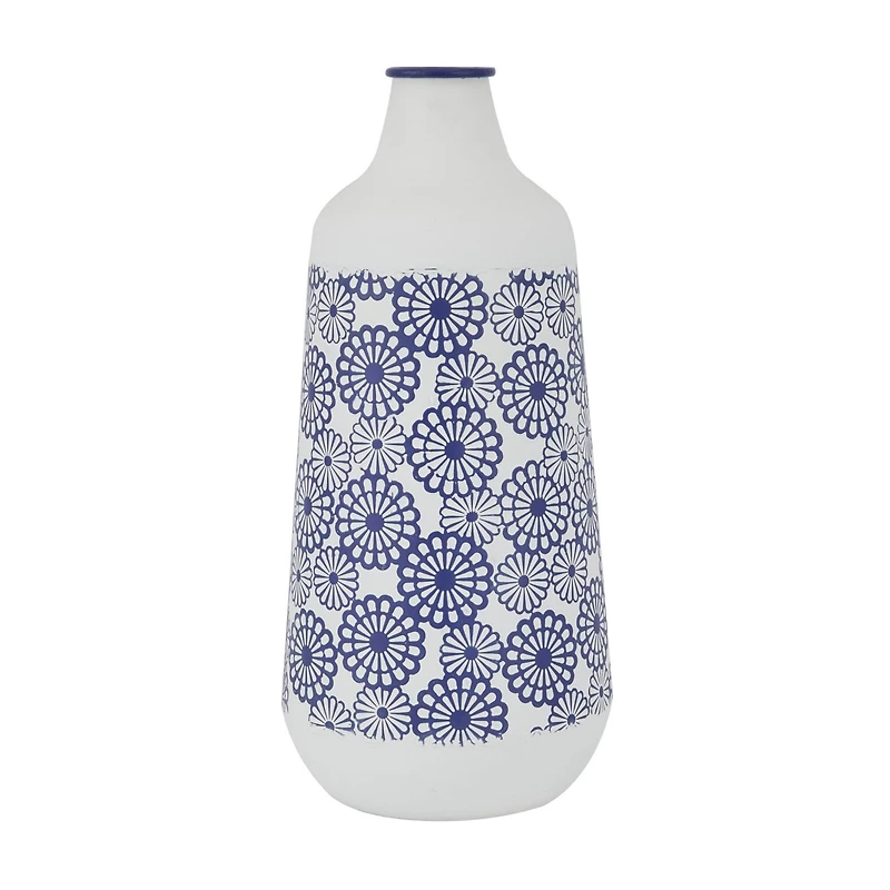 White Iron French Country Vase, 22" x 13" x 10"