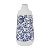 White Iron French Country Vase, 22" x 13" x 10"