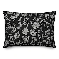 Monochromatic Florals Throw Pillow 14" x 20"
