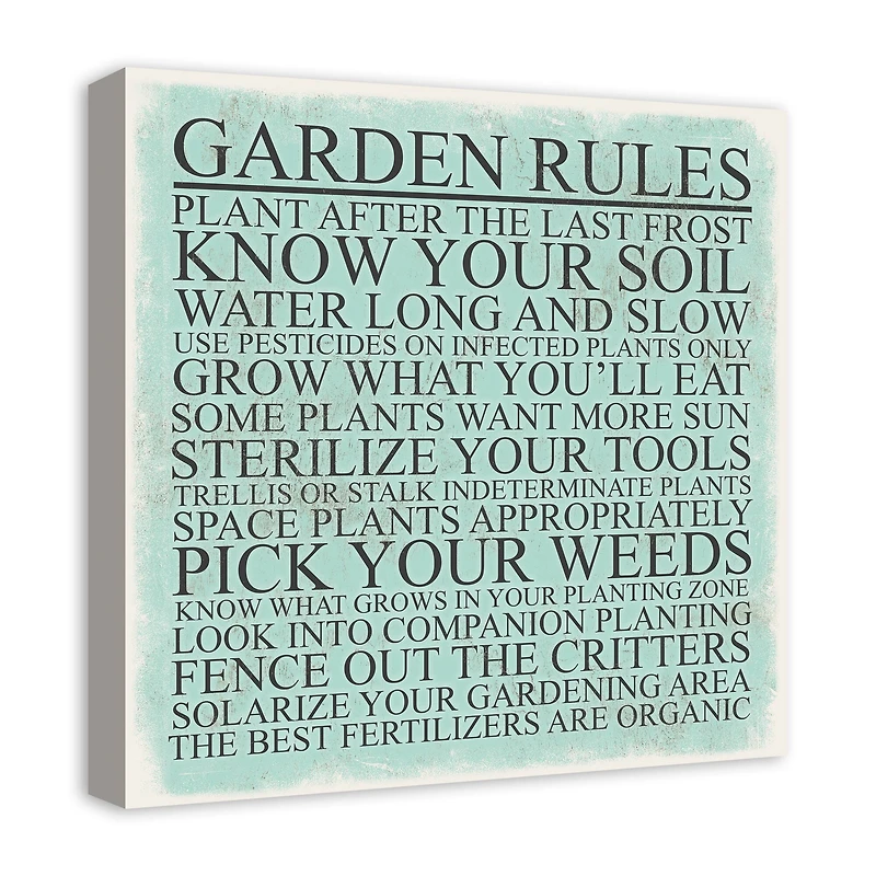 Garden Rules Canvas Art 