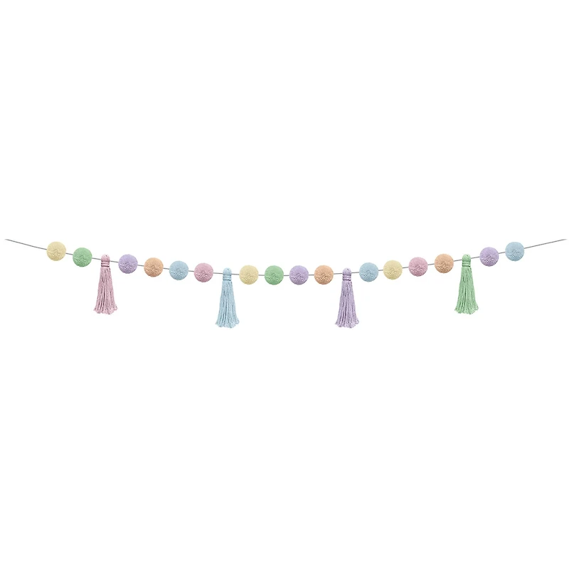 Teacher Created Resources® 60" Pastel Pop Pom-Poms and Tassels Garland, 3ct.