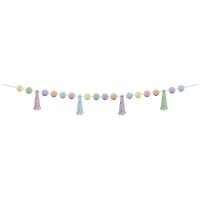 Teacher Created Resources® 60" Pastel Pop Pom-Poms and Tassels Garland, 3ct.