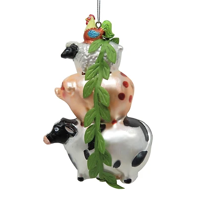 5" Farm Animal Stack Glass Ornament by Ashland®