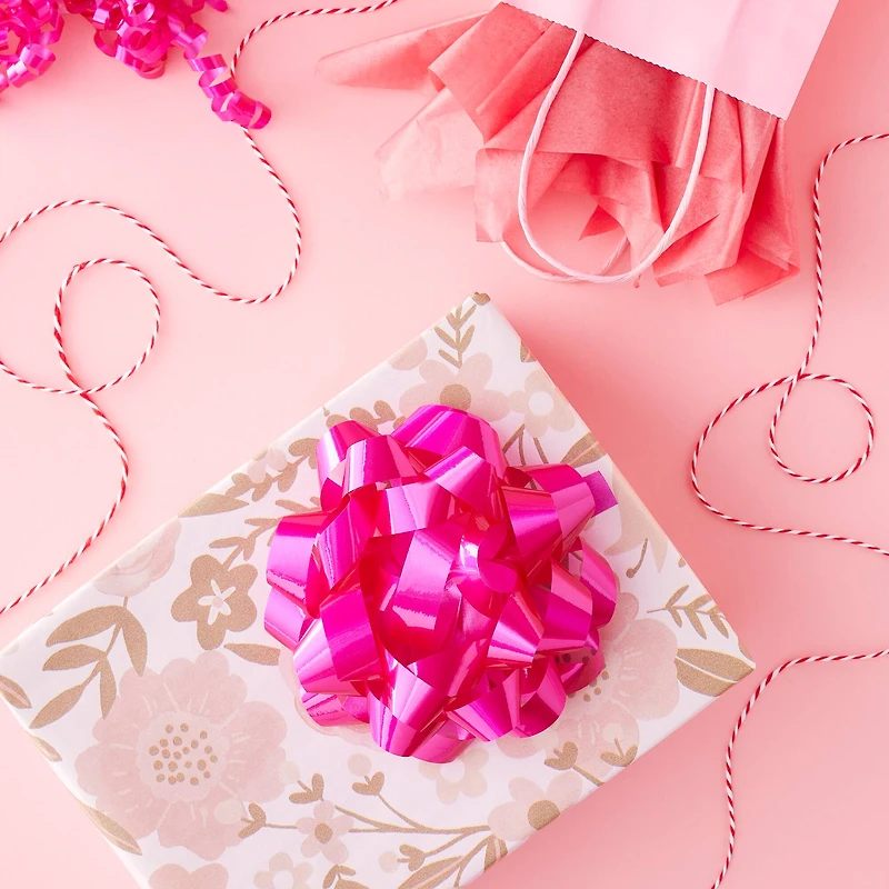 5.75" Pink Beauty Lacquer Gift Bow by Celebrate It™