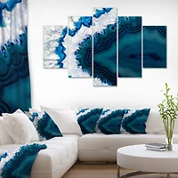 Designart - Blue Brazilian Geode - Contemporary Canvas Wall Art Print