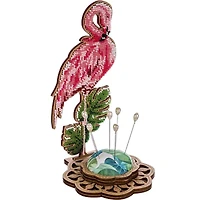 Wonderland Crafts Flamingo Bead Embroidery on Wood Kit