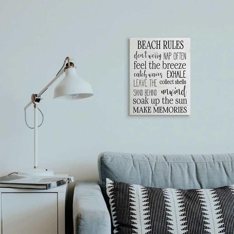 Stupell Industries Beach House Rules Canvas Wall Art