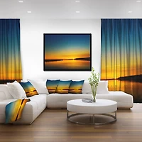 Designart - Orange Sunset Over River