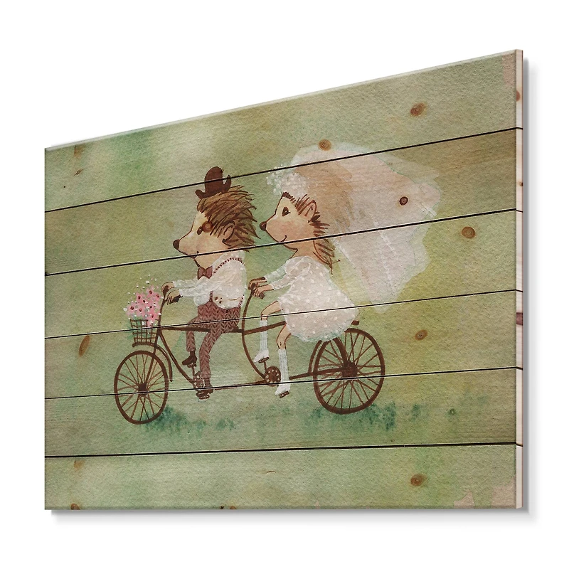 Designart - Couple of Hedgehogs Riding A Bike