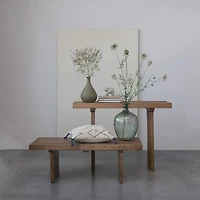 Hello Honey® 44" Natural Scandinavian Slatted Wood Console Table