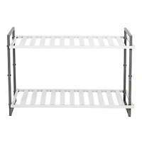 Honey Can Do Gray 2-Tier Tubular Shoe Rack