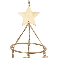 39" Gold Metal Eclectic Moon & Stars Wind Chime