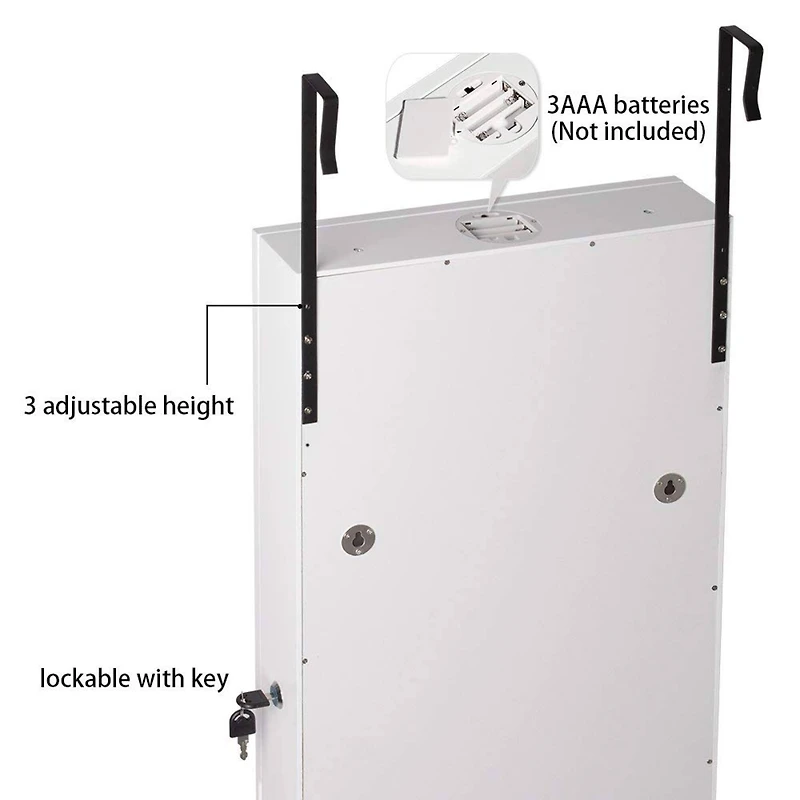 Classic White Full Door Jewelry Armoire