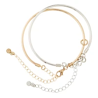 12 Packs: 2 ct. (24 total) Gold & Rhodium Bangles by Bead Landing™