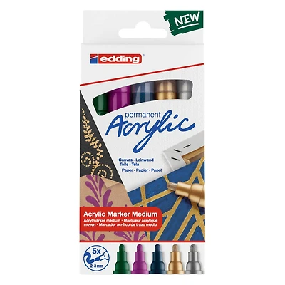 Edding® Festive Colors 5100 Acrylic Marker Medium Set