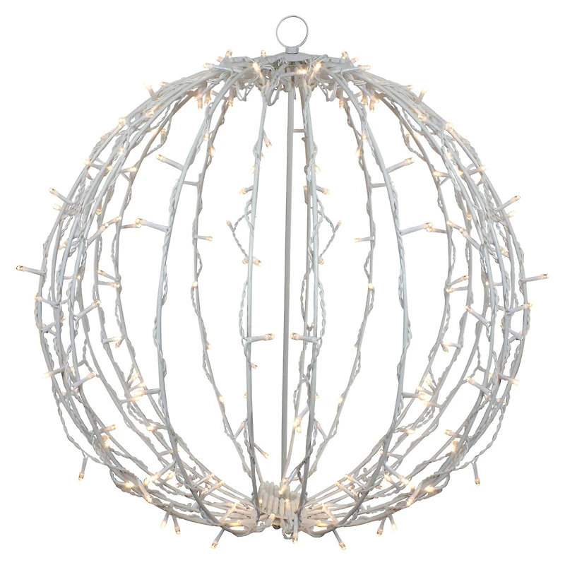 23'' Warm White LED Lighted Christmas Hanging Ball Decoration