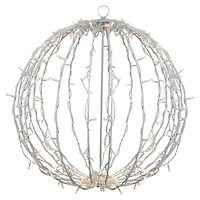 23'' Warm White LED Lighted Christmas Hanging Ball Decoration