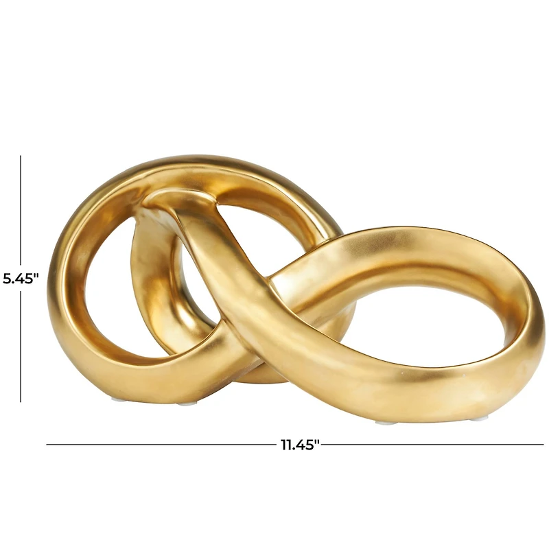 11" Ceramic Infinity Loop Abstract Sculpture